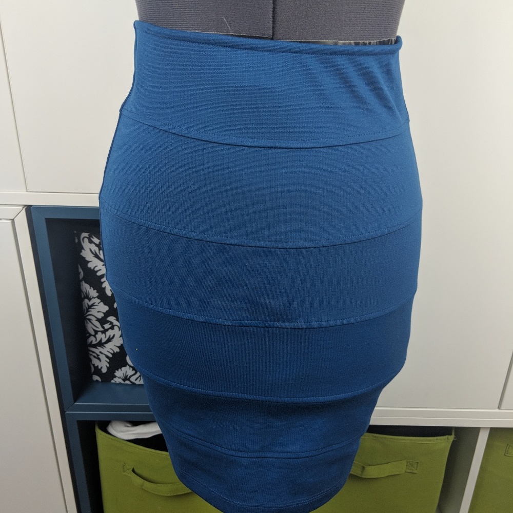 Teal Bodycon Mini Skirt